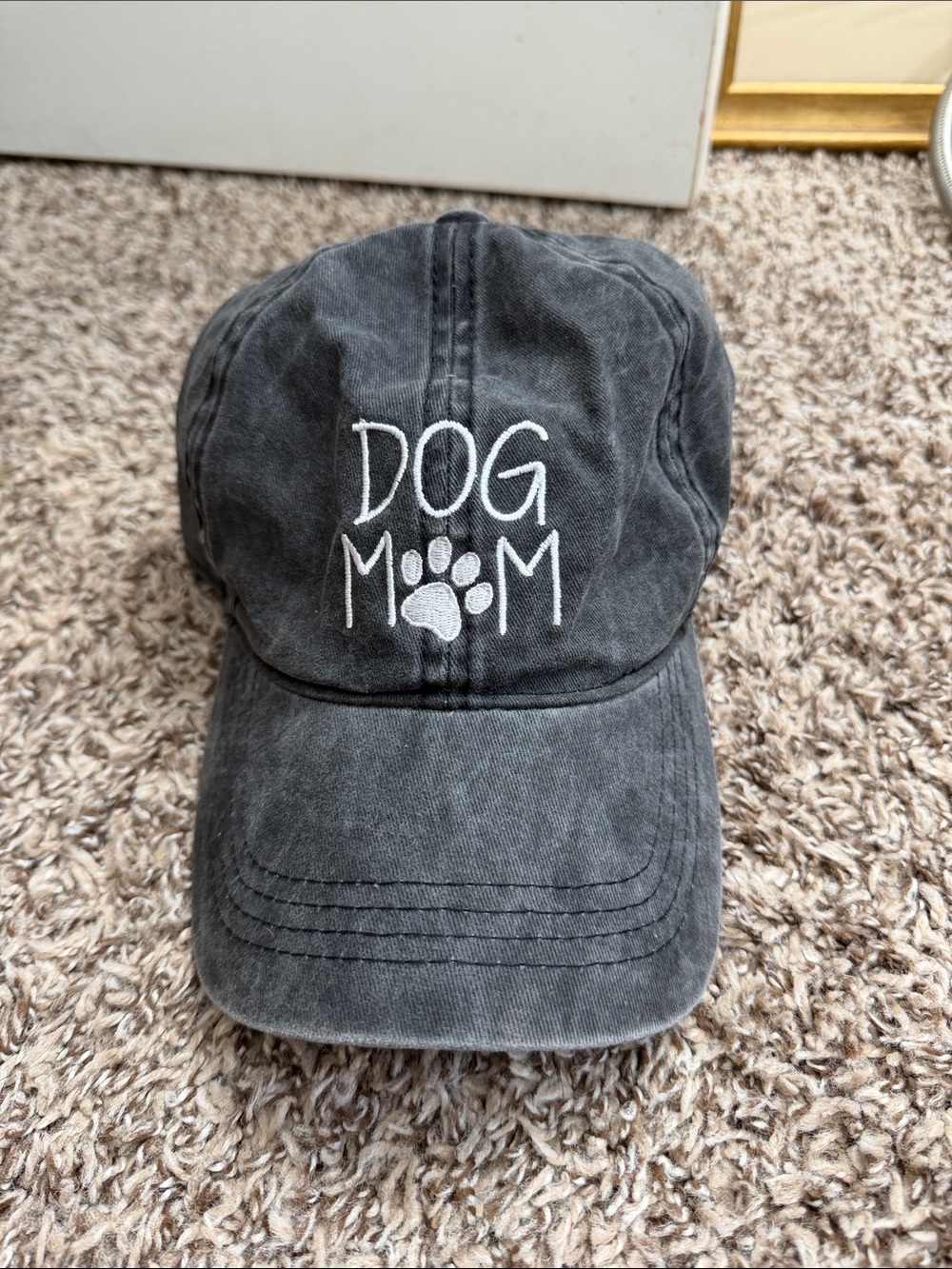 Charcoal 'DOG MOM' Baseball Cap